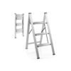 3 Step Folding Ladder with Wide Anti-Slip Pedal-Silver