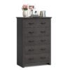 Dresser Vertical Chest of Drawers with 5 Pull-out Drawers-Dark Grey