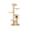 Modern Tall Cat Tree Tower with Wooden Cat Condo-Beige