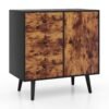 Storage Cabinet with 3 Drawer and 1 Side Cabinet-Rustic Brown
