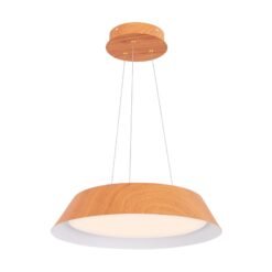 22W Modern Ceiling Light with Wood Grain and Metal Frame-Natural