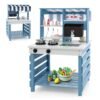 Outdoor Double-Sided Mud Kitchen for Kids-Blue & White