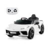 12V Electric Kids Ride On Car with Remote Control and Lights-White
