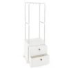 Freestanding Heavy-duty Clothing Stand Dresser with Hanging Rod and Storage Shelves-White