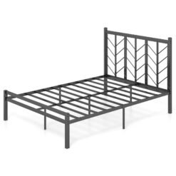 Double/King Size Platform Bed Frame with Branch-shaped Headboard-Double Size