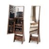 Floor Jewelry Armoire Organizer with Full-Length Mirror-Brown
