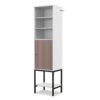 Tall Storage Cabinet with Adjustable Shelf and Bottom Storage-White