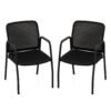 Office Guest Chairs with Ergonomic Mesh Backrest and Cushioned Seat-Black