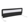 150CM Foldable Baby Bed Rail Guard with Washable Cover and Safety Strap-Black