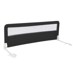 150CM Foldable Baby Bed Rail Guard with Washable Cover and Safety Strap-Black