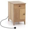 End Table with Charging Station and USB Ports and Outlets-Natural
