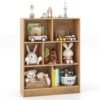 7-Cube Bookshelf with 2 Anti-Tipping Kits for Living Room and Kid’s Room-Natural