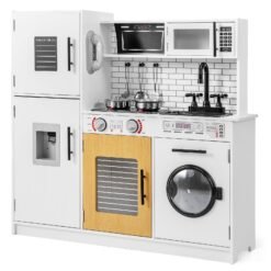 Play Kitchen Toy Set with Oven and Washing Machine for Aged 3+ Years Old-White