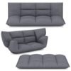 Floor Sofa Chair with 5-Postion Adjustable Backrest and Armrests-Grey