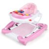 6 in 1 Adjustable Baby Walker Folding Baby Activity Center with Music Lights-Pink