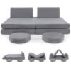 Toddler Creative Imaginative Furniture Play Set for Playroom Bedroom Living Room-Grey