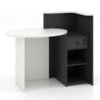 Reception Desk with Lockable Drawer and Adjustable Shelf for Office-Black and White