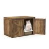 Cat Litter Box Enclosure with Countertop and Storage Cabinet-Oak