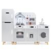 Kids Kitchen Playset with Refrigerator and Washing Machine-Grey