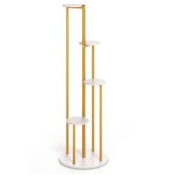 Heavy-Duty Tall Corner Indoor Metal Plant Stand for Potted Plant-White