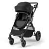 2-in-1 Convertible Baby Stroller with Reversible Seat and Adjustable Canopy-Black