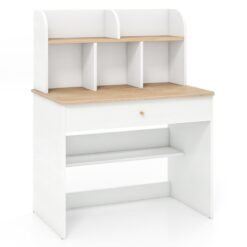 Kids Wooden Study Desk with Hutch and Drawer
