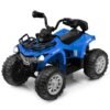 12V Electric Powered Quad Vehicle with Spring Suspension Oversized Wheels and Storage Basket-Blue