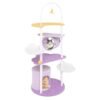 Multi-level Cute Cat Tree 158CM Large Cat Tower with Metal Frame-Purple