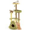Avocado Cat Tree with Private Condo and Jumping Platforms-Green