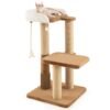 Cat Tree for Indoor Cats with Plush Padded Perch Scratching Posts and Jumping Platform-Brown