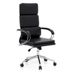 Ergonomic Leather Office Chair Executive Chair with Rocking Function-Black