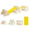 6-in-1 Set of 5 Toddler Triangle Climber for Sliding and Climbing-Natural