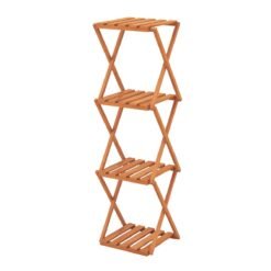 Free Standing Shoe Rack with Sturdy Wood Frame and Stable X-shaped Structure