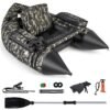V-Shaped Fishing Float Tube with Rod Holder-Camouflage
