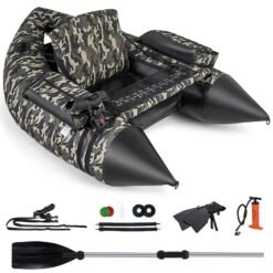 V-Shaped Fishing Float Tube with Rod Holder-Camouflage