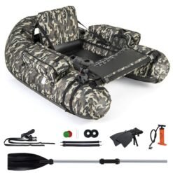 V-Shaped Fishing Float Tube with Adjustable Backpack Straps-Camouflage