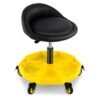 54-67 CM Height Adjustable Rolling Garage Stool with Tool Tray Storage-Yellow