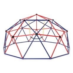 Kids Climbing Dome with Swing Jungle Gym Monkey Bar Playground Set-Red