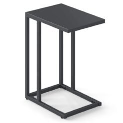 Modern Industrial Metal End Table with Adjustable Foot Pads-Grey