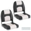 2-Pack Boat Seats with Thick Sponge Padding-Grey