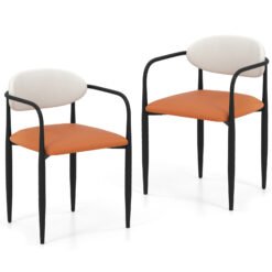 Modern Faux Leather Upholstered Dining Chairs Set of 2