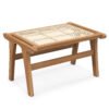 Ottoman Footstool Natural Teak Wooden Foot Rest