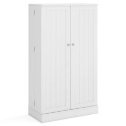 104cm Tall Kitchen Pantry Storage Cabinet with Doors and Adjustable Shelves-White