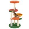Multi-level Cat Tree with Fruit-shaped Platforms and Rotatable Side Basket-Multicolor