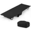 Ultralight Camping Cot for Adults with Side Pocket-Black