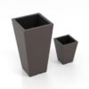 Square Taper Planter Set of 2 with Removable Inner Bucket and Drainage Holes-S