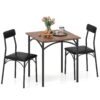Modern Dining Table Set 3-Piece Kitchen Table Set-Rustic Brown