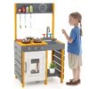 Mud Kitchen for Kids with Stoves Removable Sink and Faucet-Grey