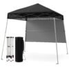 Pop up Canopy Tent with 1 Sidewall Outdoor Easy Setup Folding Gazebo Shelter-Black