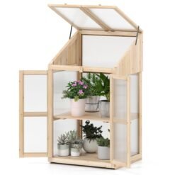 Wooden Cold Frame Greenhouse with Transparent Flip-top Roof